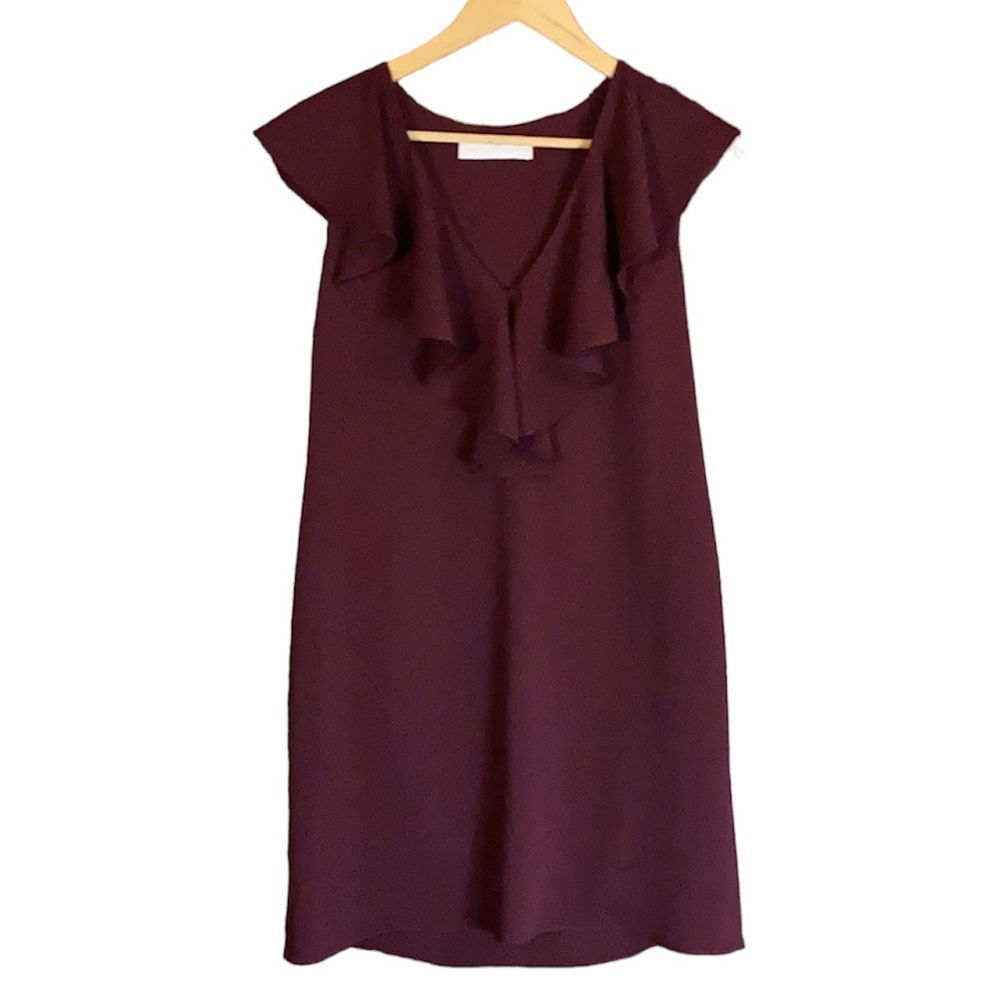 Amanda Uprichard Ruffle Front Sleeveless Dress